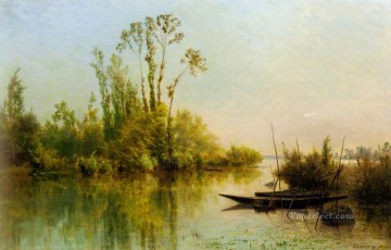 Les Iles Vierges A Bezons Barbizon Impressionism landscape Charles Francois Daubigny Oil Paintings